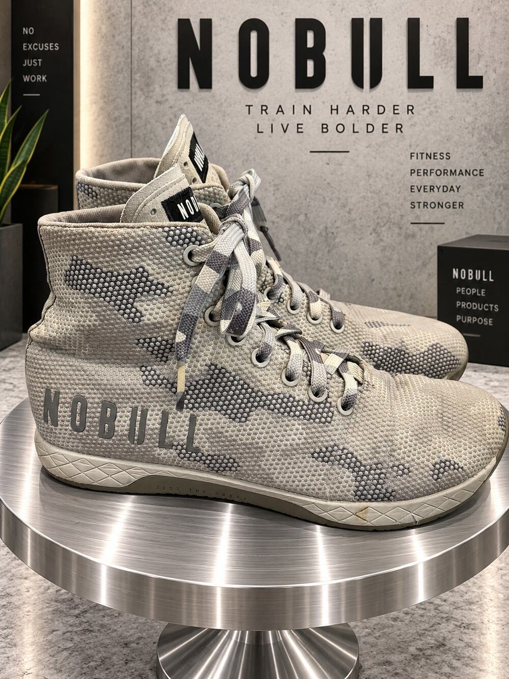 NOBULL SuperFabric High-Top Trainer Gray Camo M7 W8.5